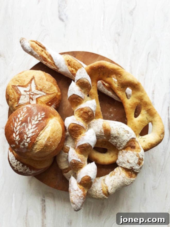 Variety of breads all made from one master dough recipe