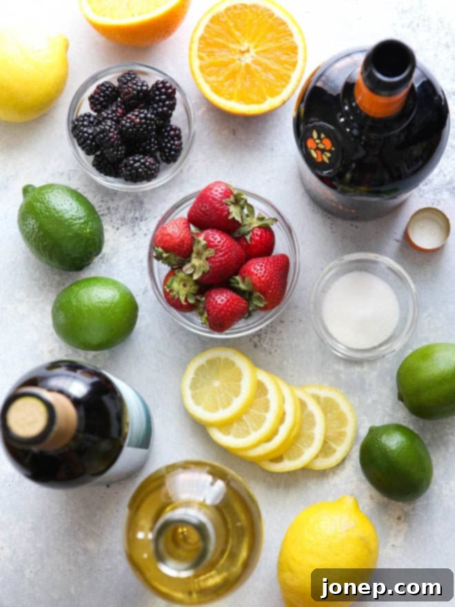 Simple ingredients for summer sangria