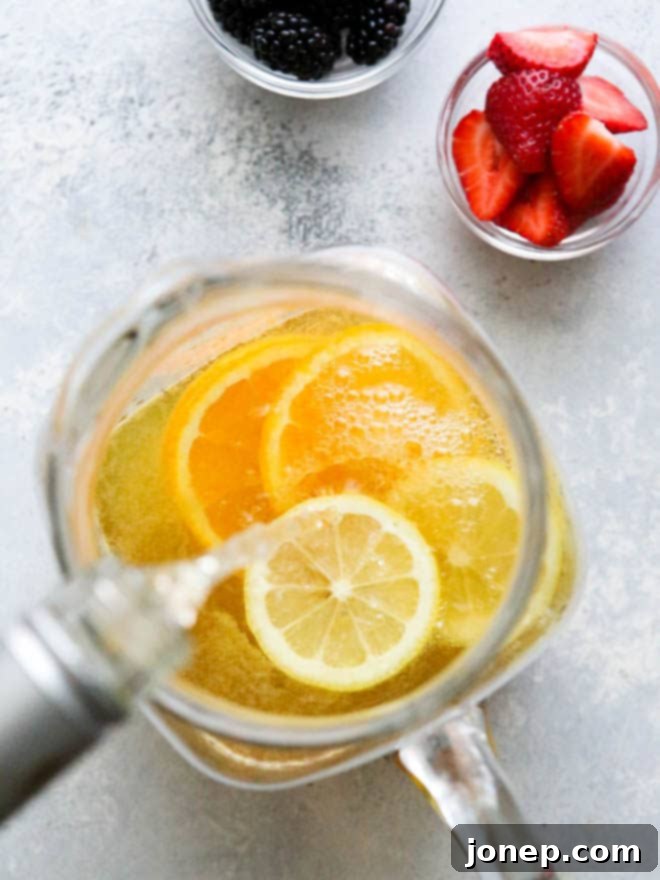 Mixing sangria