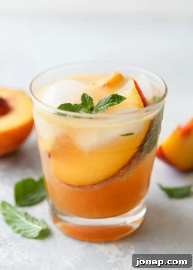 Just 5 ingredients for this grilled peach whiskey smash!