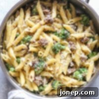 Easy one-pot sausage and broccoli pasta
