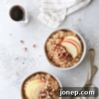 Cozy Apple Cinnamon Oatmeal with Maple Pecans 7 These apple cinnamon oatmeal bowls made in the pressure cooker and topped with pecans and maple syrup are perfect for fall!