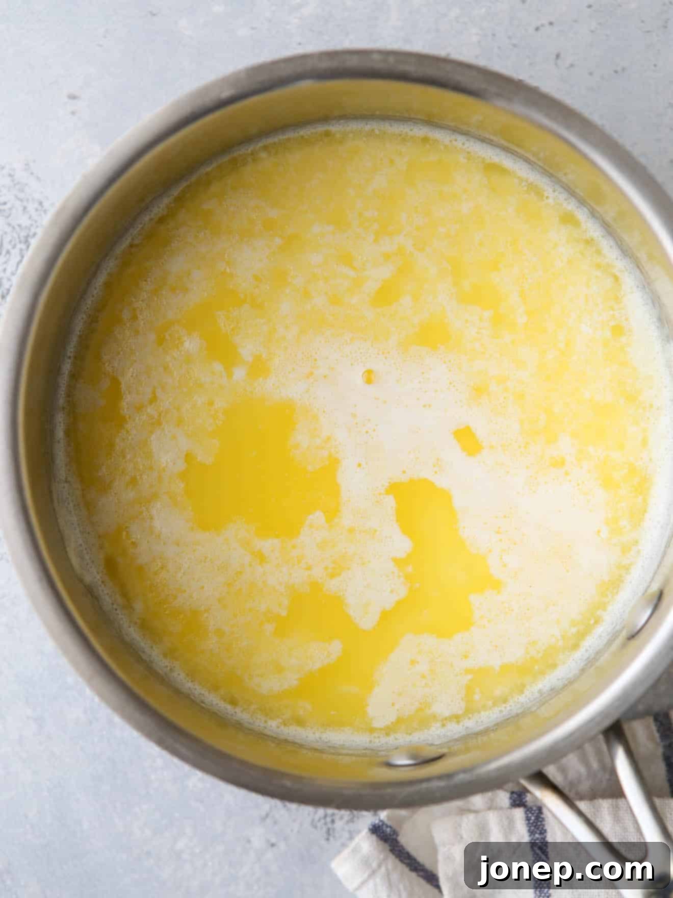 warmed milk and cream in a saucepan