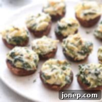 Spinach and artichoke stuffed mushrooms are a fabulous appetizers!