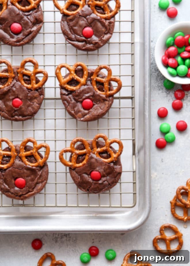 Make these fun rudolf brownie cookies this holiday season!