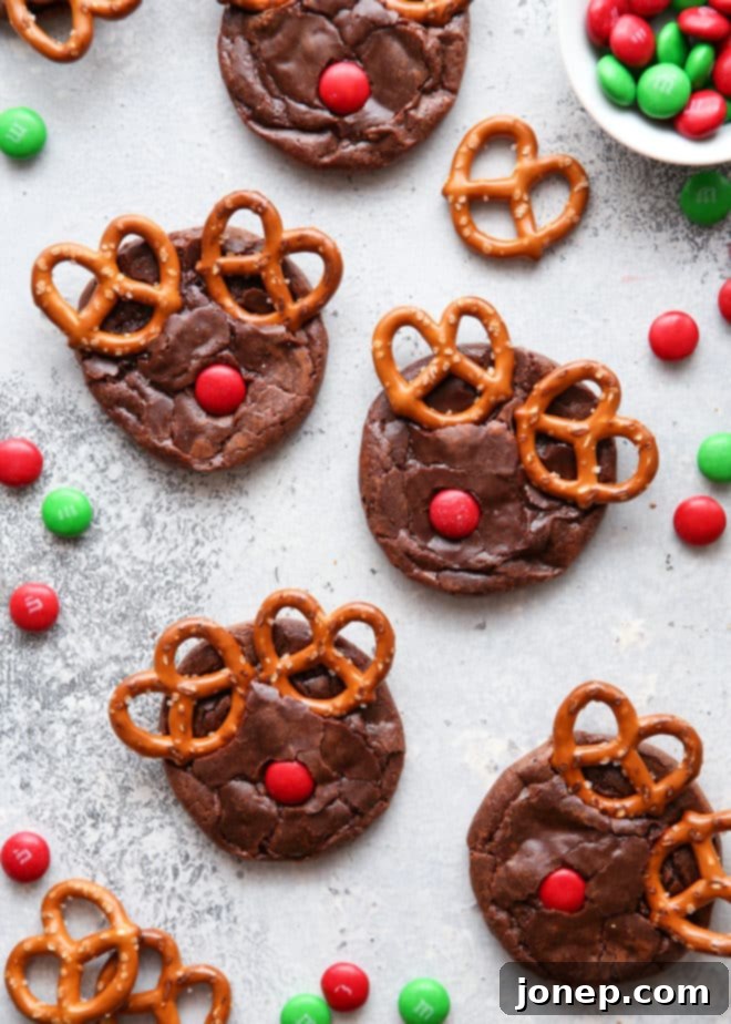 Make these fun rudolf brownie cookies this holiday season!