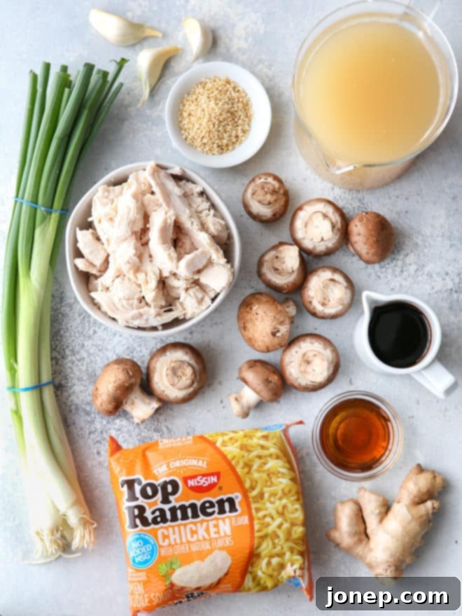 All you need to make easy chicken ramen soup at home