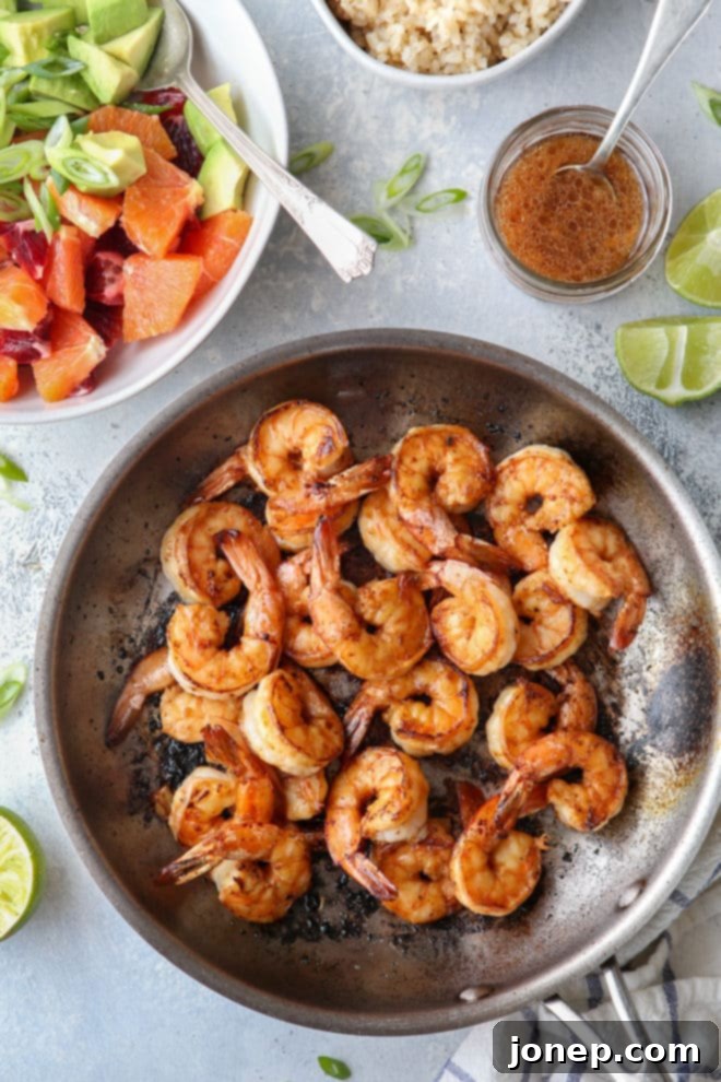 Making citrus shrimp bowls