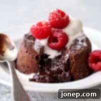 These individual chocolate cakes have a rich and gooey chocolate center!