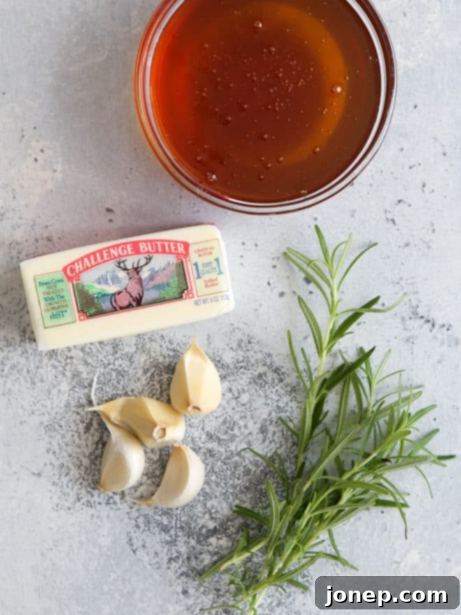 Only 4 ingredients needed to make the most delicious homemade honey-butter glazed ham!