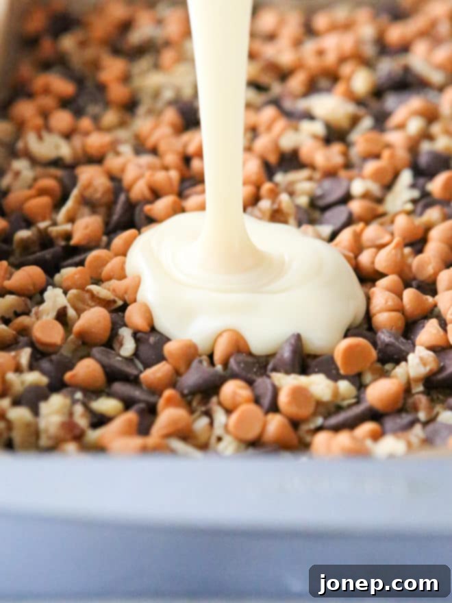 Sweetened condensed milk is the not-so-secret ingredient for these magic cookie bars!