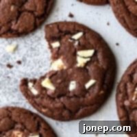 Soft and fudgy chocolate cookies filled with white chocolate chunks are an irresistible treat!