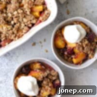 Brown butter is the secret ingredient in this flavorful summer peach and blackberry crisp!