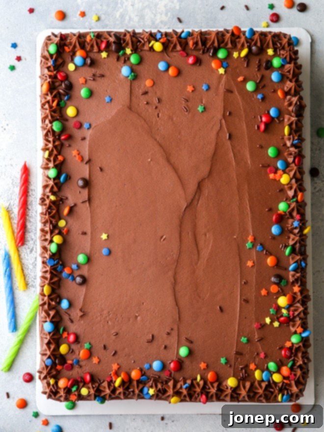 This one-bowl chocolate sheet cake with easy fudge frosting is for all of you chocolate lovers!