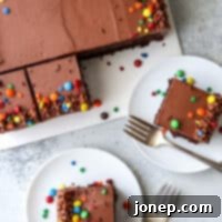 This one-bowl chocolate sheet cake with easy fudge frosting is for all of you chocolate lovers!