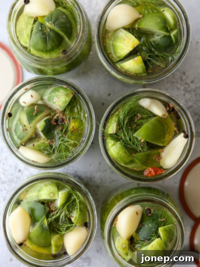 Quick pickles ready for a rest in the fridge