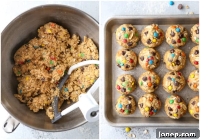 making monster cookies