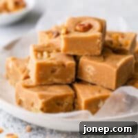 Golden Penuche Brown Sugar Fudge 8 sliced brown sugar fudge on a plate
