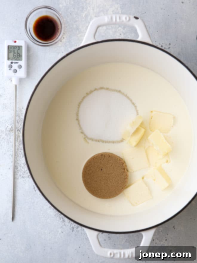 Getting ready to make homemade caramels