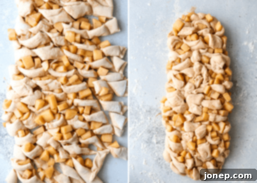 cutting and forming fritter dough