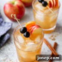 apple cider old fashioned in a glass