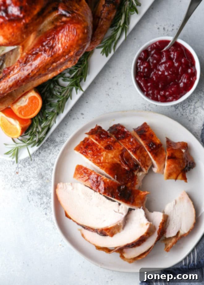 The Perfect Golden Roasted Turkey 9 The ultimate dry-brined roasted turkey, glistening and golden-brown, promising incredible flavor and succulence for any holiday gathering.