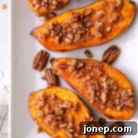 Maple Pecan Glazed Sweet Potatoes 7 These roasted sweet potatoes with maple pecan sauce are the ultimate sweet and savory side dish!