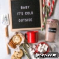 DIY hot cocoa gift basket with homemade hot cocoa mix