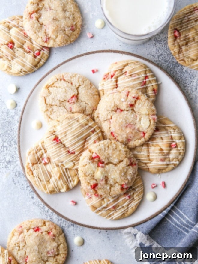 Super soft and chewy white chocolate peppermint cookies are the ultimate holiday treat!