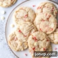 Super soft and chewy white chocolate peppermint cookies are the ultimate holiday treat!