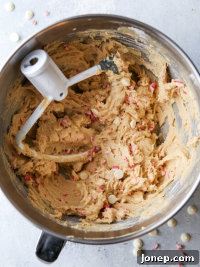 Peppermint white chocolate chip cookie dough