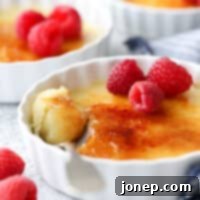 A serving of easy no-bake crème brûlée with a golden caramelized crust, prepared and ready to be enjoyed.
