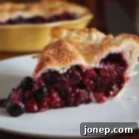 Summer Berry Pie ready to be served