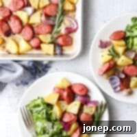 This sheet pan sausage and potatoes is a simple one-pan meal that's done in 30 minutes!