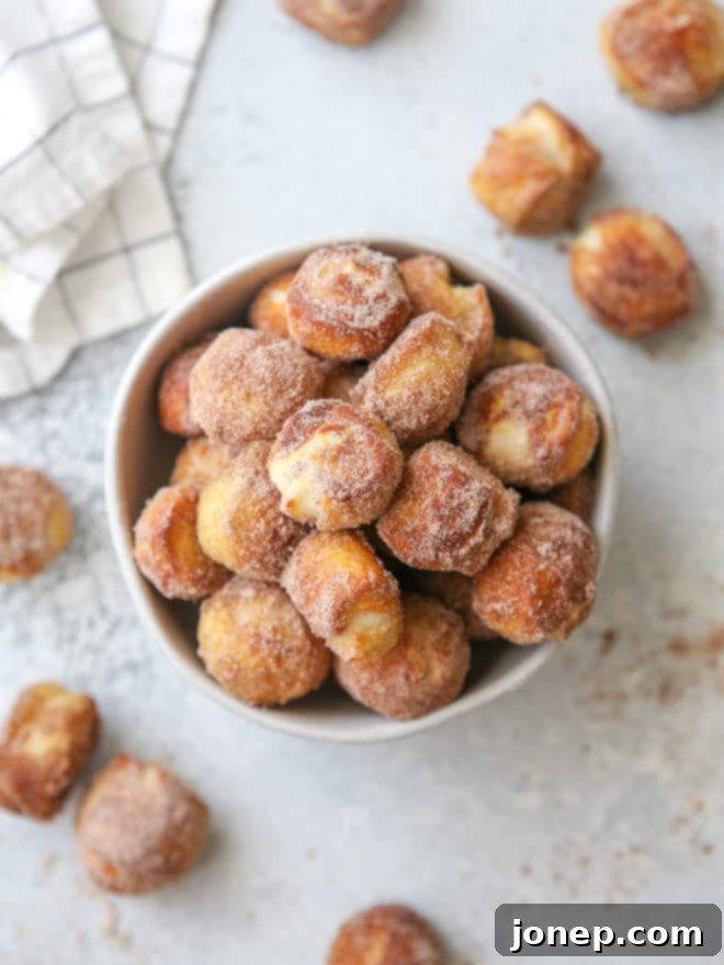 Warm Cinnamon Sugar Pretzel Bites 2 These cinnamon-sugar pretzel bites are soft, buttery and perfectly spiced. They're a delicious sweet treat!