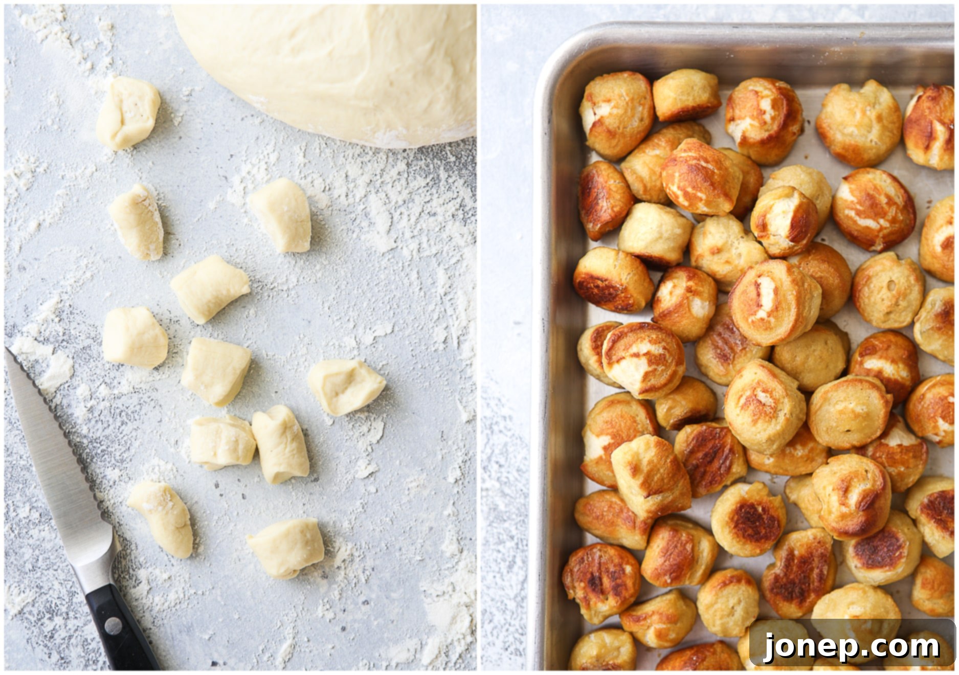 Making pretzel bites