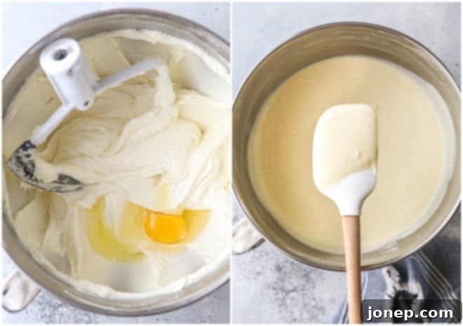Making cheesecake filling