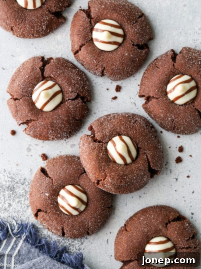 A stack of Chocolate Hugs Cookies with a blurred background