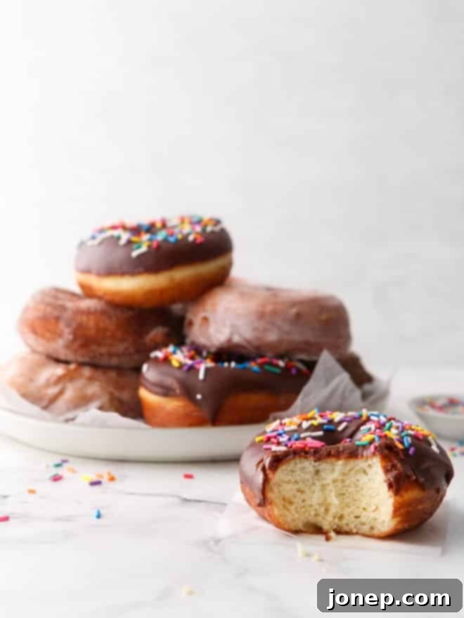 yeast-raised doughnut with a bite out of it