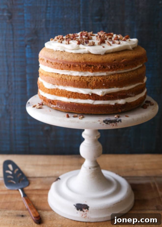 This Sweet Potato Spice Cake with Cream Cheese Frosting is a great fall dessert!
