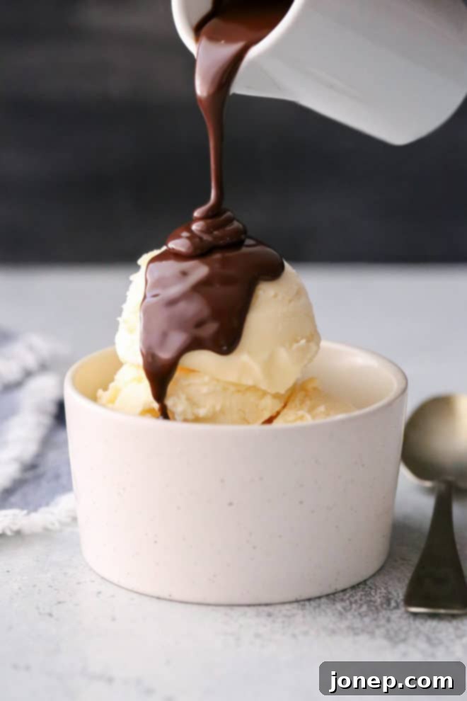 This is the richest, most chocolaty hot fudge sauce you've ever tasted! It's the perfect topping for ice cream and other desserts.