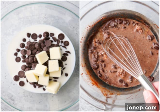 making hot fudge sauce