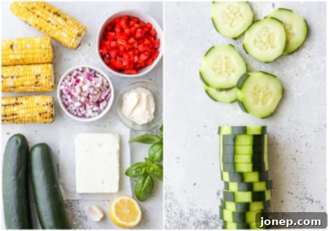 ingredients for cucumber bites