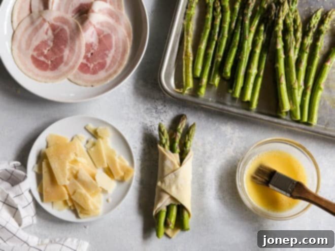 Asparagus pancetta puff pastry bundles make an easy but fancy appetizer!
