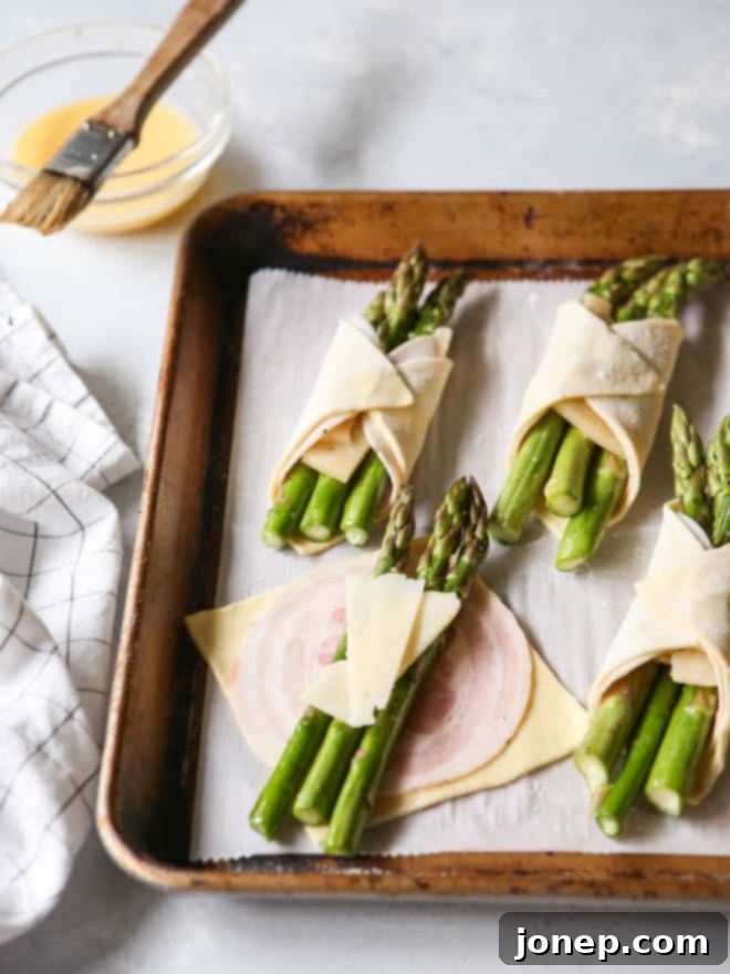 Asparagus pancetta puff pastry bundles make an easy but fancy appetizer!