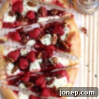 Raspberry Brie Dessert Pizza
