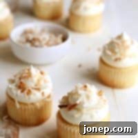 Decadent Coconut Cream Cheese Cupcakes 2 Coconut Cupcakes with Cream Cheese Buttercream frosting