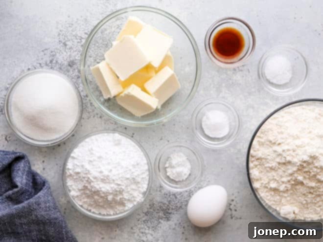 ingredients for sugar cookies