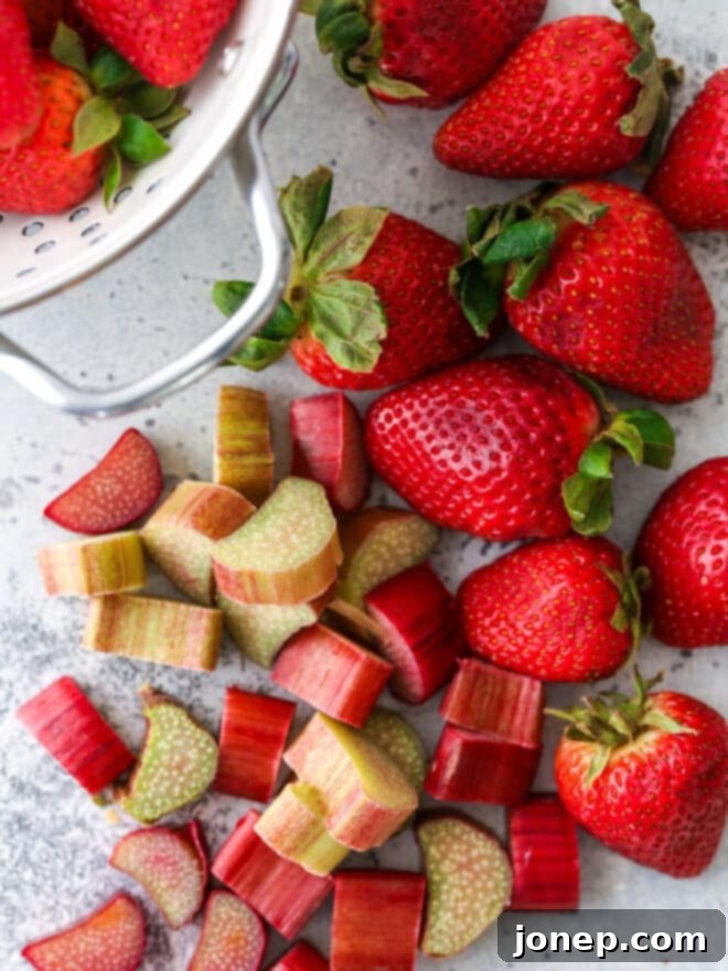 Sweet and Tangy Strawberry Rhubarb Pie 4 whole strawberries and sliced rhubarb