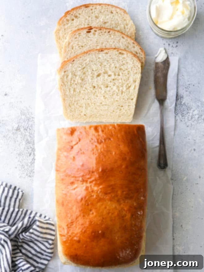soft white sandwich bread sliced